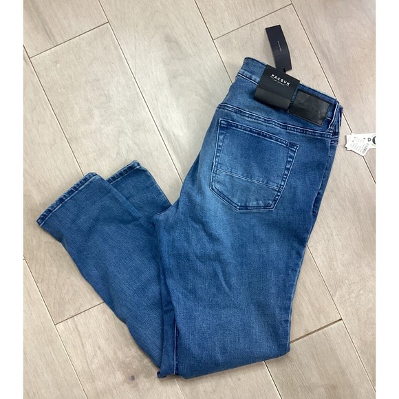 New PacSun Medium Indigo Skinny Active Stretch Jeans denim pants 36x32 - Picture 3 of 4